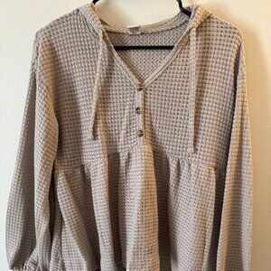 SO Peplum Henley Hoodie